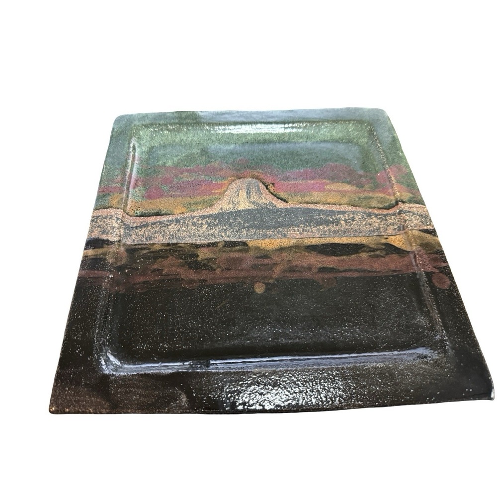 Studio‎ Art Pottery Stoneware Square Always azvl 11" x 11" Platter Artist Signed